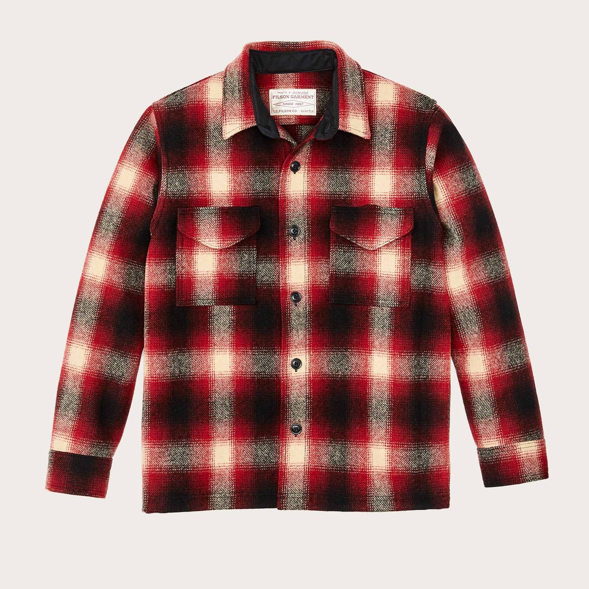 Mackinaw Wool Jac-shirt By Filson | Red / Black Ombre Pl (Red)