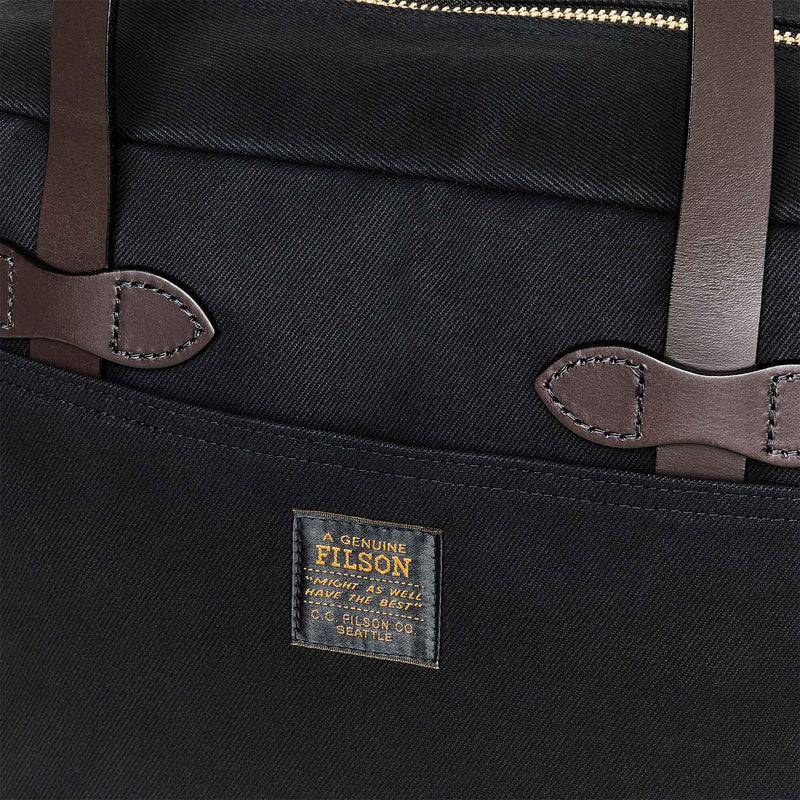 Rugged twill tote bag with zipper by Filson | Black (Black)