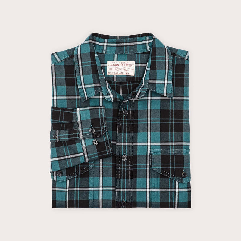 Lightweight alaskan guide shirt di Filson | Blue / faded black / white pla (Blue)