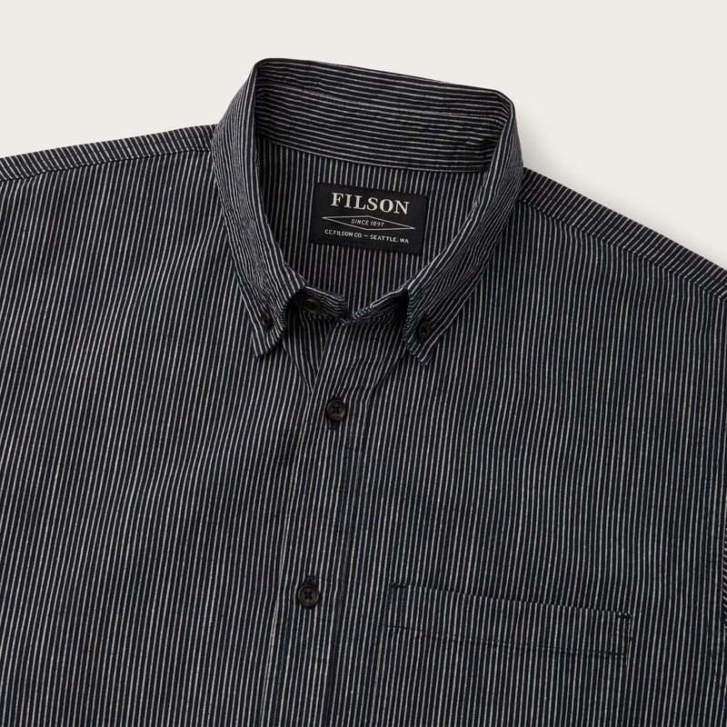 Chambray button-down shirt by Filson | Navy hickory stripe (Blue)