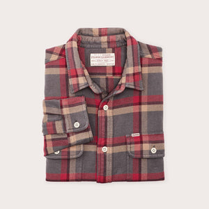 Vintage flannel work shirt von Filson | Gray red mu (Multicolor)