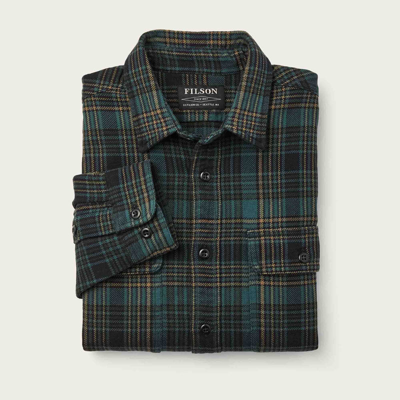 Vintage flannel work shirt von Filson | Green / olive / blac (Green)