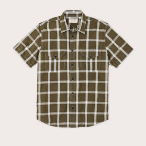 Short sleeve lightweight alaskan guide shirt di Filson | Green / white plaid (Multicolor)