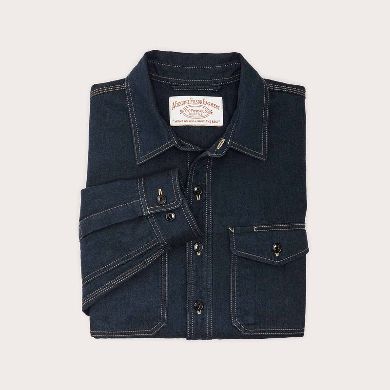 Lined denim work shirt di Filson | Mid-wash indigo (Blue)