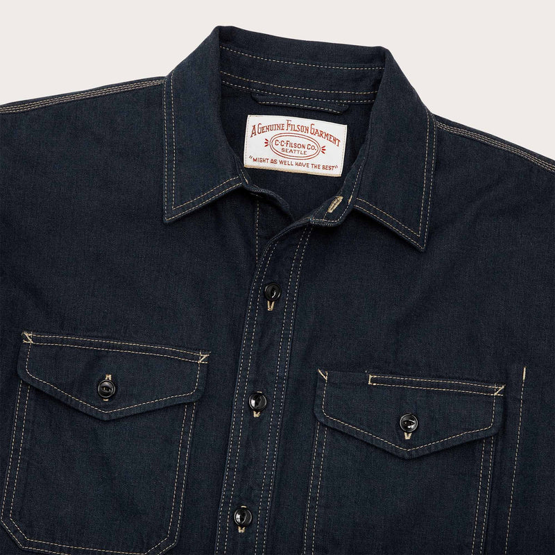 Lined denim work shirt di Filson | Mid-wash indigo (Blue)