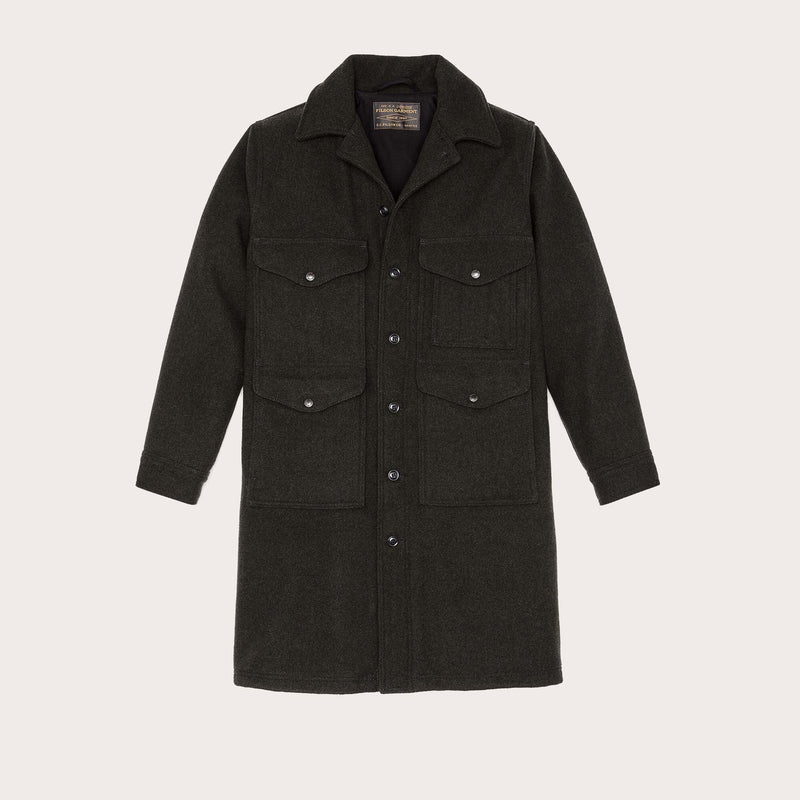 Long mackinaw wool cruiser by Filson | Peat black (Gray)