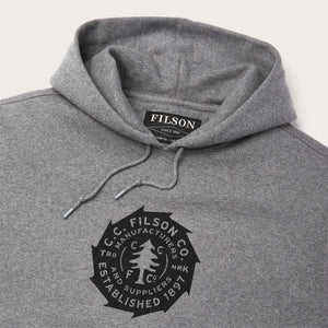 Prospector graphic hoodie by Filson | Heather grey saw bla (Grey)