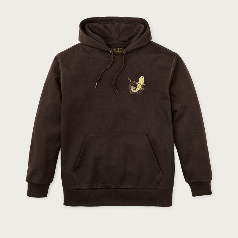 Prospector embroidered hoodie von Filson | Dark brown / fishing (Brown)