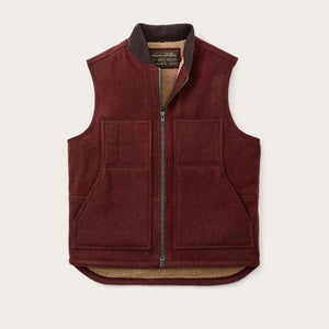 Lined mackinaw wool work vest von Filson | Dark red blac (Red)