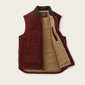 Lined mackinaw wool work vest von Filson | Dark red blac (Red)