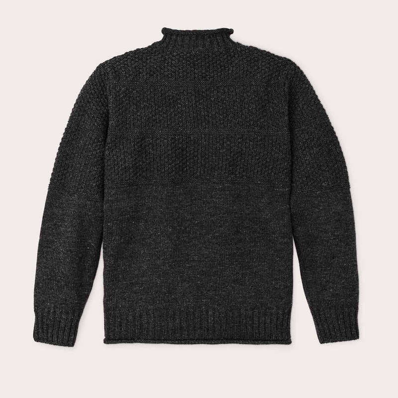 Wool roll neck fisherman's sweater by Filson | Charcoal heather (Gray)