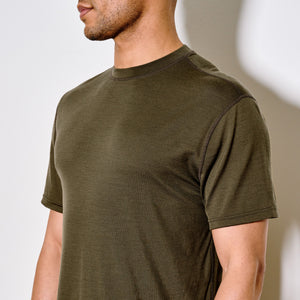 210g merino wool short sleeve crew di Filson | Dark olive (Green)