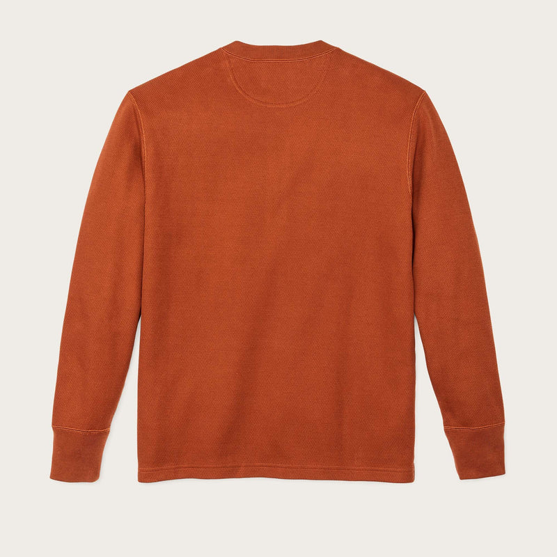 Waffle knit henley by Filson | Rust (Red)