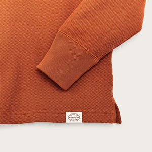 Waffle knit henley by Filson | Rust (Red)