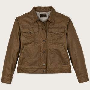 Women's short lined cruiser jacket by Filson | Dark tan (Beige)