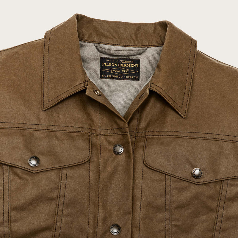 Women's short lined cruiser jacket by Filson | Dark tan (Beige)