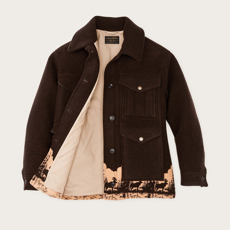 Women's jacquard wool cruiser jacket by Filson | Brown / khaki moose (Brown)