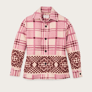 Women's blanket wool overshirt by Filson | Flower blanket plaid (Pink)