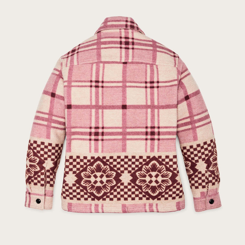 Women's blanket wool overshirt by Filson | Flower blanket plaid (Pink)