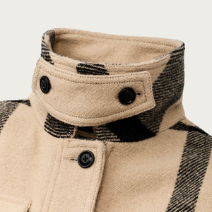 Women's wool long cruiser coat di Filson | Natural black (Beige)