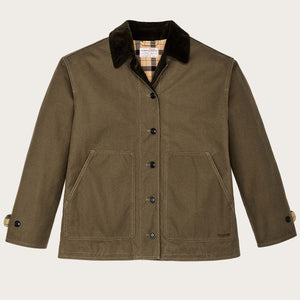 Women's dry tin cloth barn coat di Filson | Marsh olive (Green)