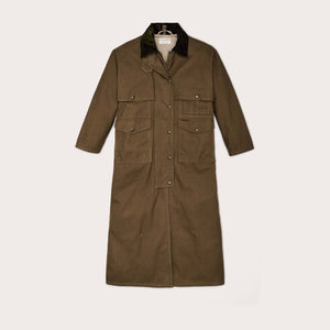 Women's dry tin duster coat di Filson | Marsh olive (Green)