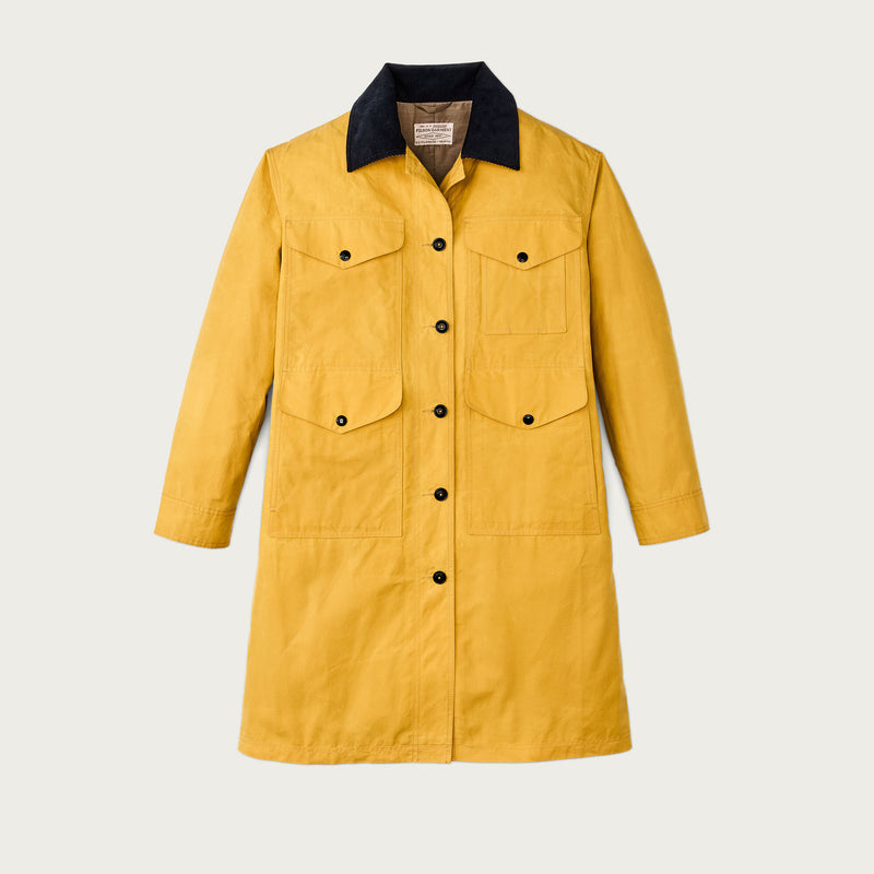 Women's dry waxed long cruiser di Filson | Yellow (Yellow)