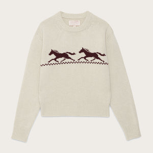 Women's wool crewneck sweater di Filson | Oysterblack ch (Beige)