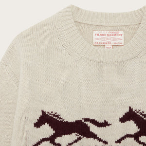 Women's wool crewneck sweater di Filson | Oysterblack ch (Beige)