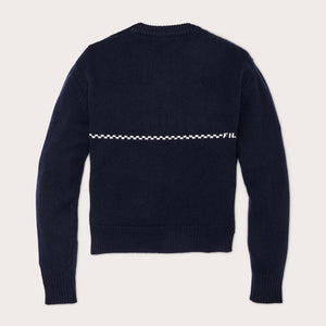 Women's wool crewneck sweater von Filson | Navy horse (Blue)