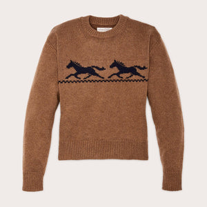 Women's wool crewneck sweater von Filson | Mustard horse (Brown)