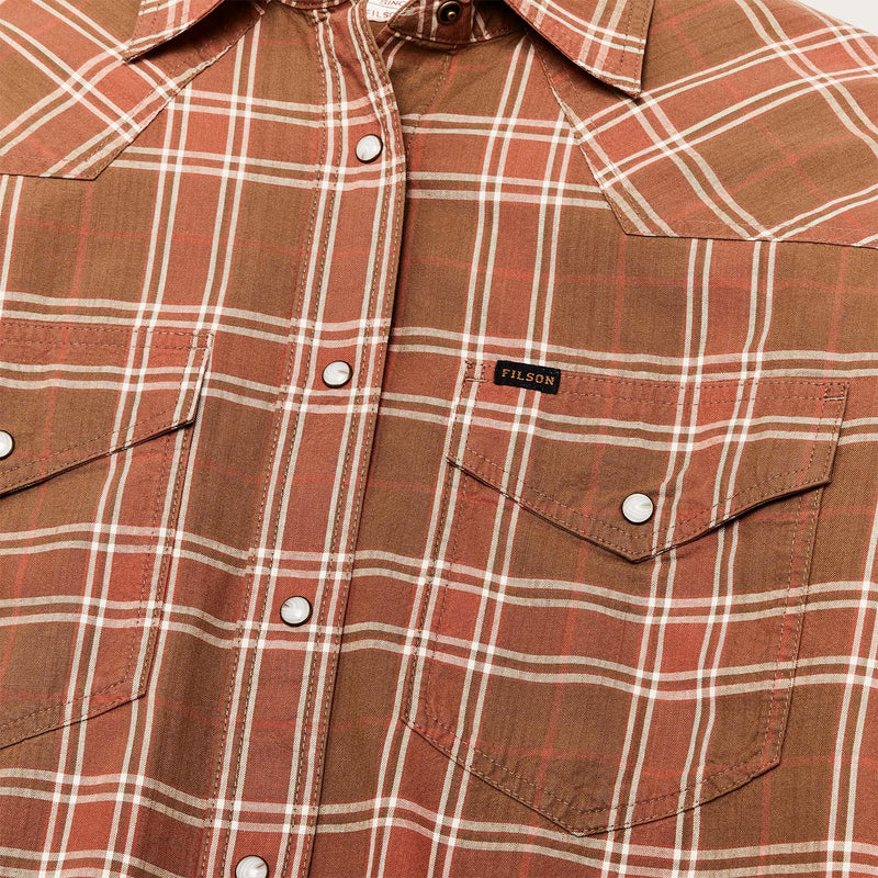 Women's flannel western shirt by Filson | Clay dust (Brown)