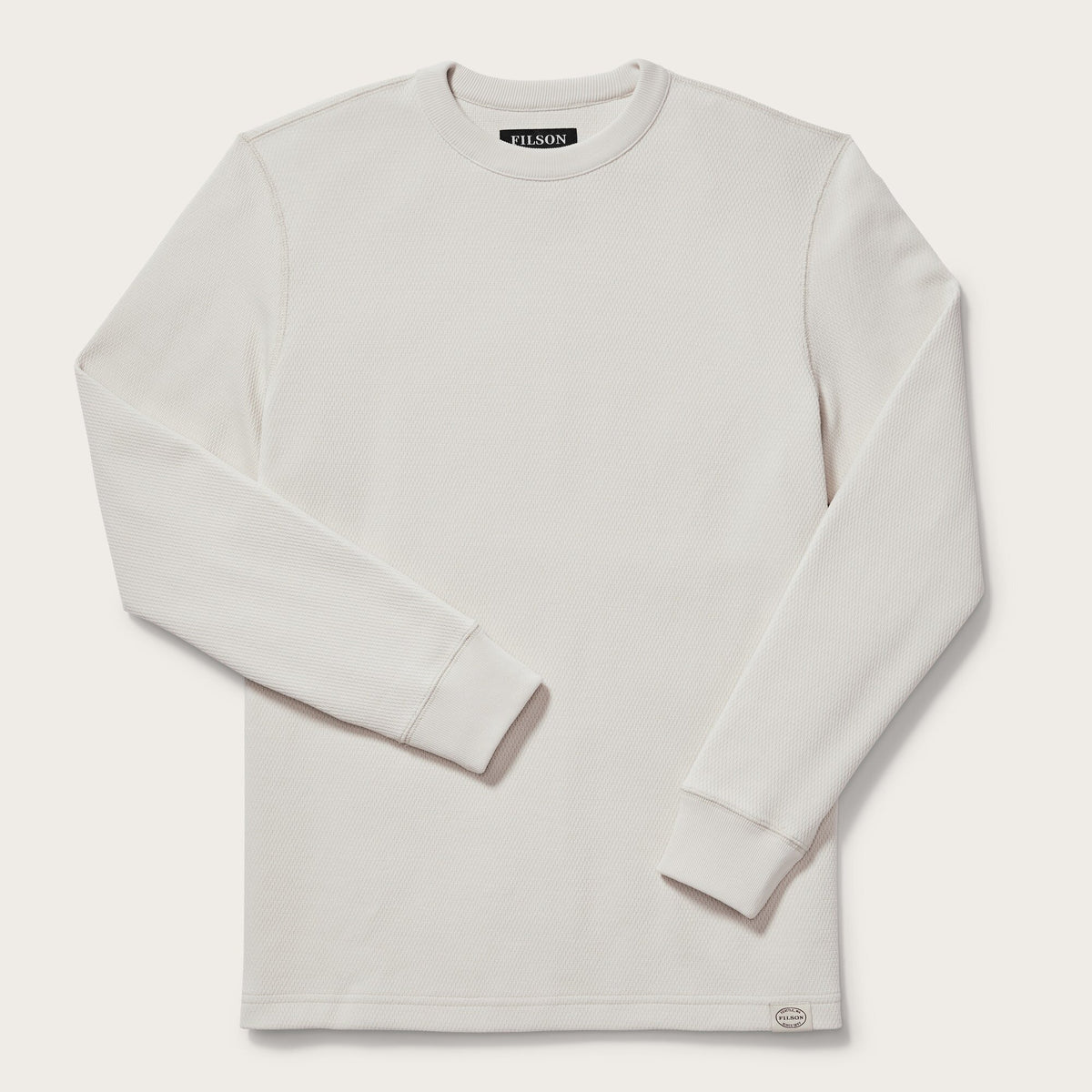 WAFFLE KNIT THERMAL CREW - L