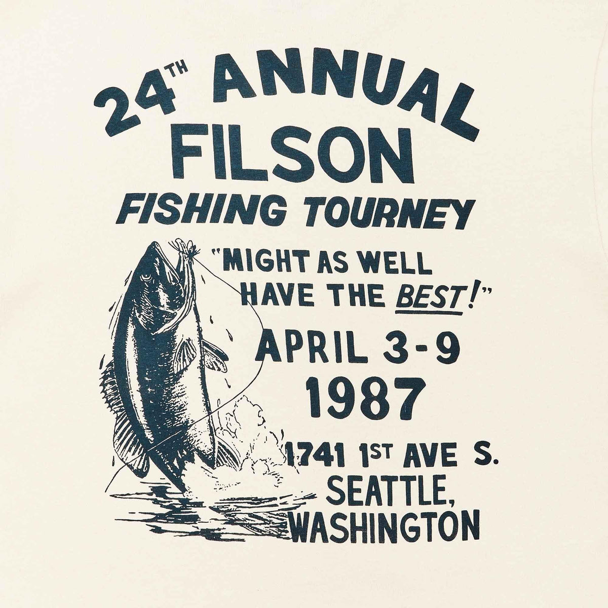 Filson Short Sleeve Pioneer Graphic T-Shirt Stone/Fishing Tourney - M